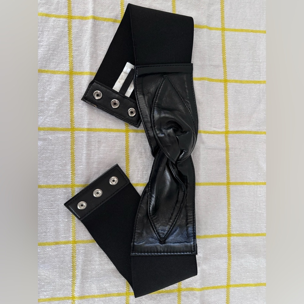 Betsey Johnson Black Belt with Silver Buckle
